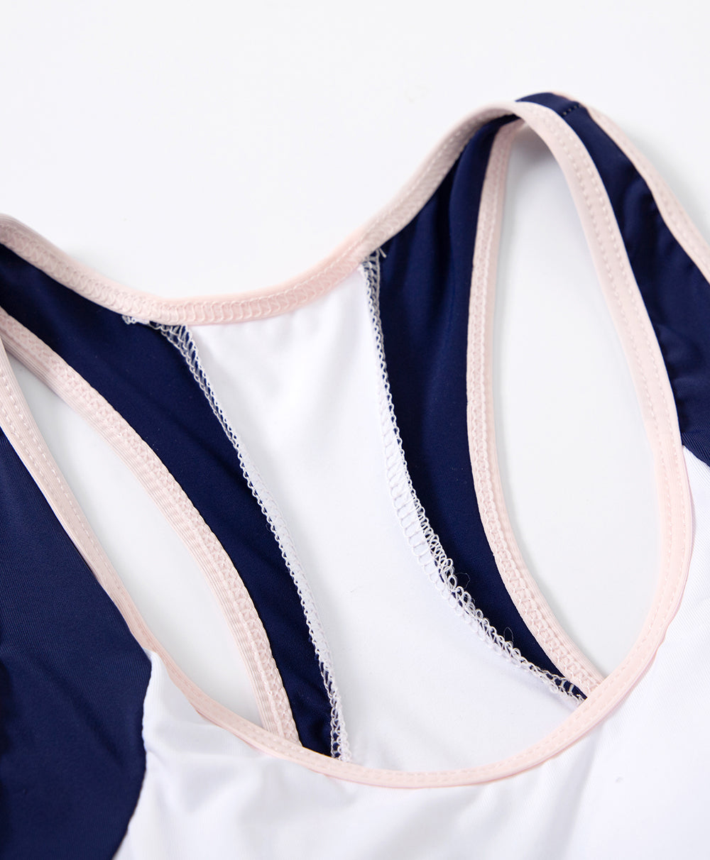 Junior Playful Colour Blocking Girl's Racer Back Long Vest