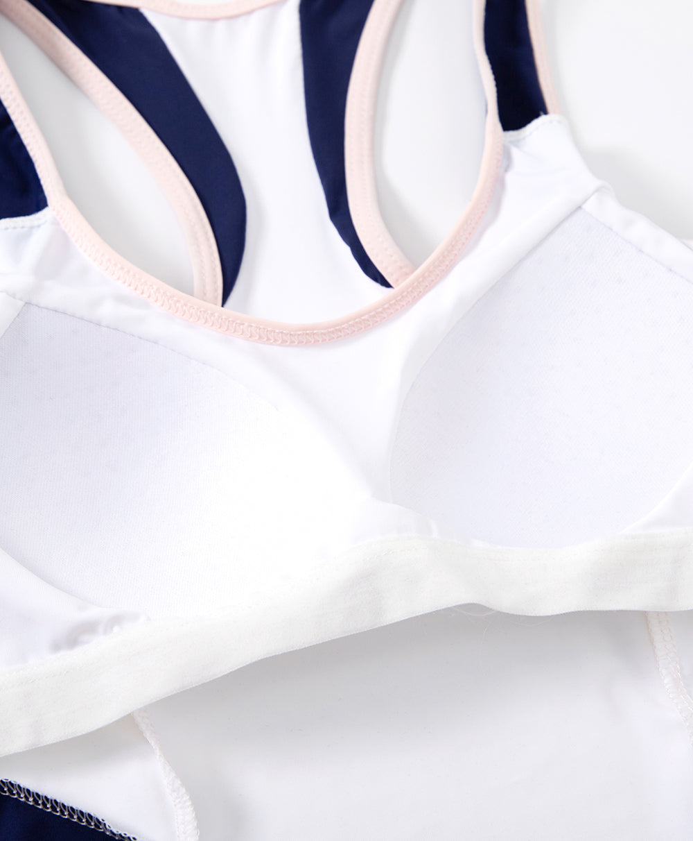 Junior Playful Colour Blocking Girl's Racer Back Long Vest