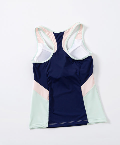 Junior Playful Colour Blocking Girl's Racer Back Long Vest