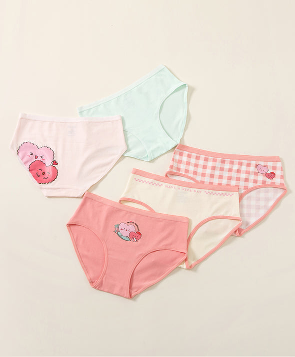 Hello Yuki & Hattie! Graphic 5-pack panties