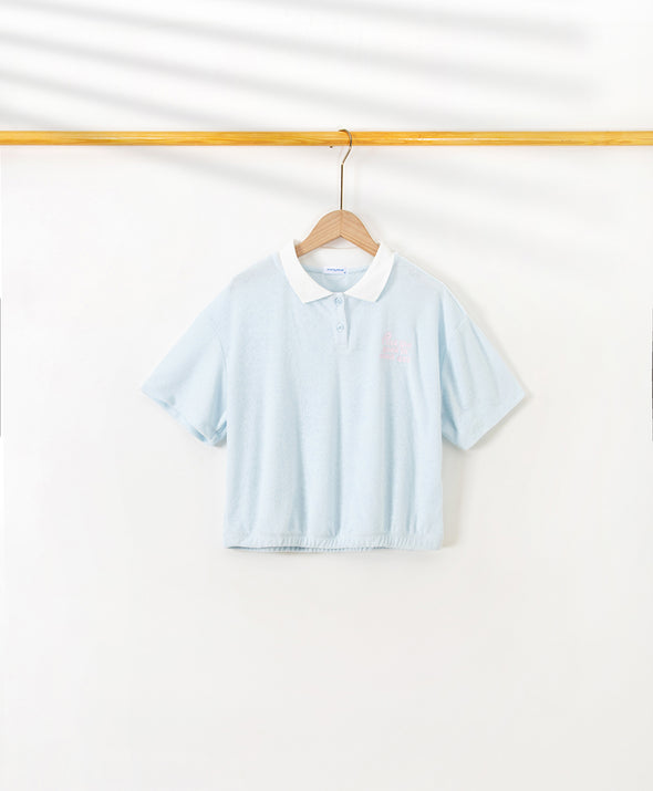 Picnic Perfect Crop Polo Top