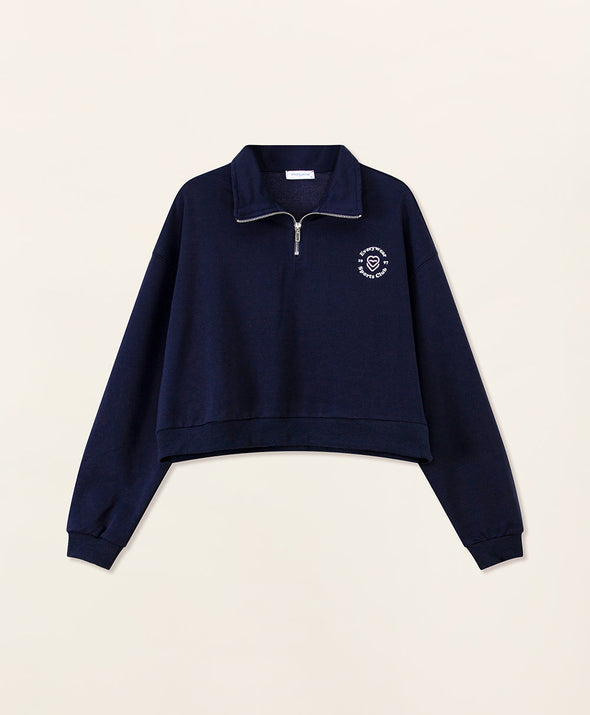 Sports Club Polo Crop Sweatshirt