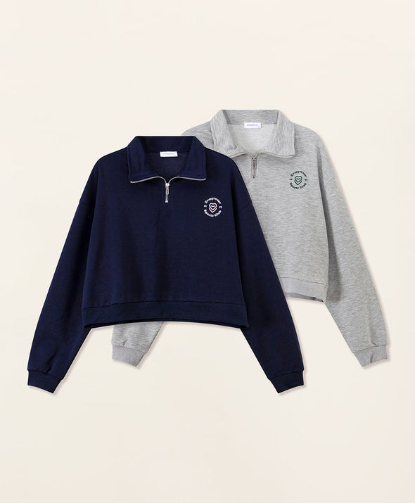 Sports Club Polo Crop Sweatshirt