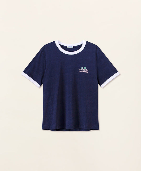 Sports Club Contrast Collar T-shirt