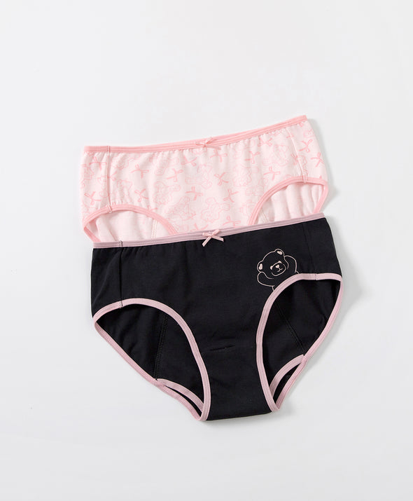 Sweetheart Bear Cotton Spandex 2pcs pack Midi Sanitary Panties