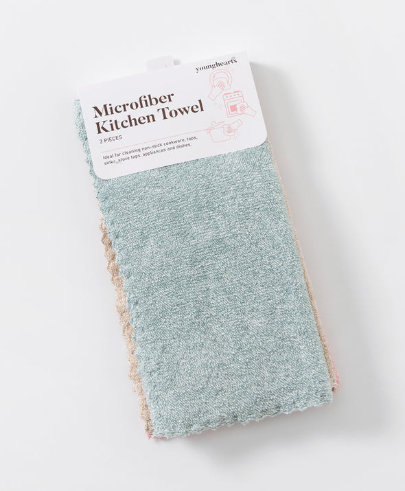 Plain Microfiber 3pcs in 1pack Kitchen Towel