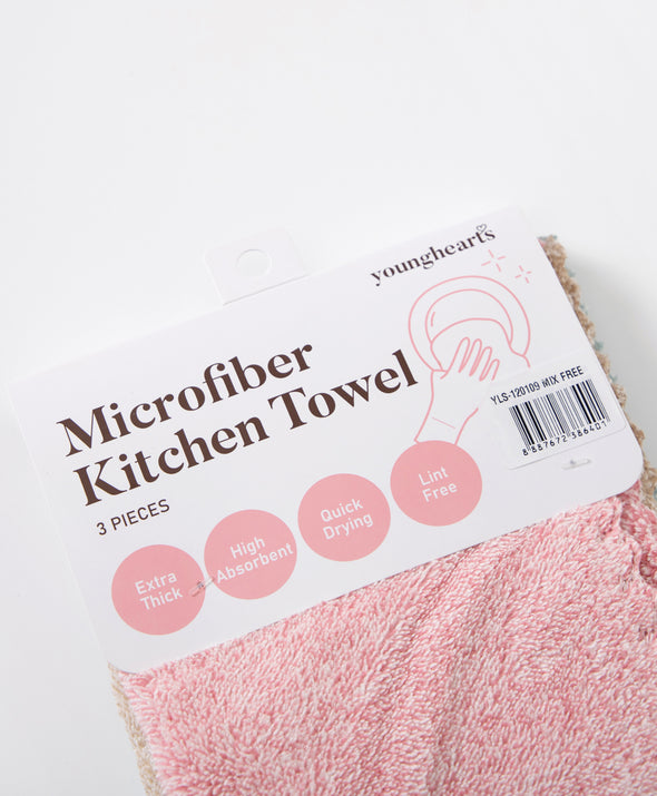 Plain Microfiber 3pcs in 1pack Kitchen Towel