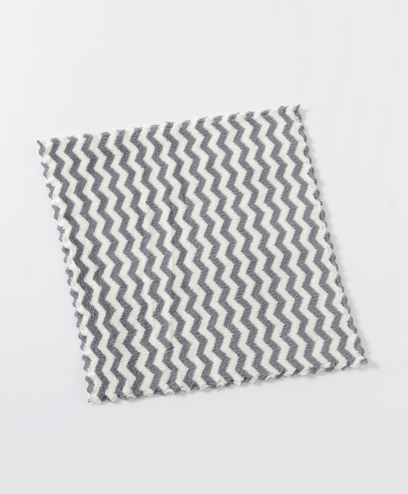 Zigzag Contrast Pattern Microfiber 3pcs in 1pack Kitchen Towel