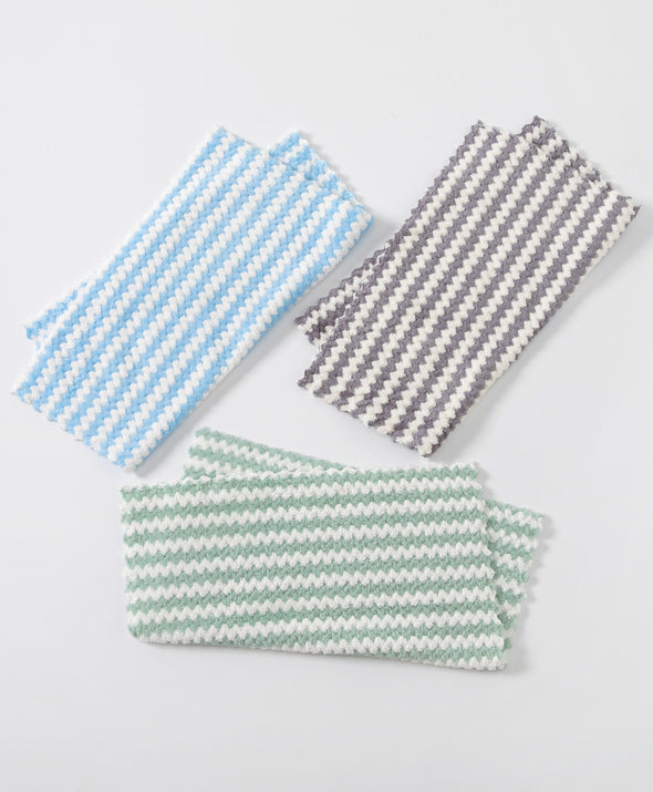 Compressed Zigzag Pattern Microfiber 3pcs in 1pack Kitchen Towel