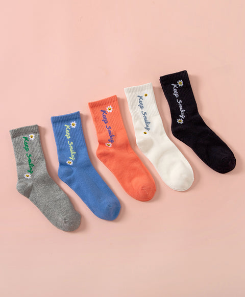 Keep Smiling 5-Pack Crew Socks