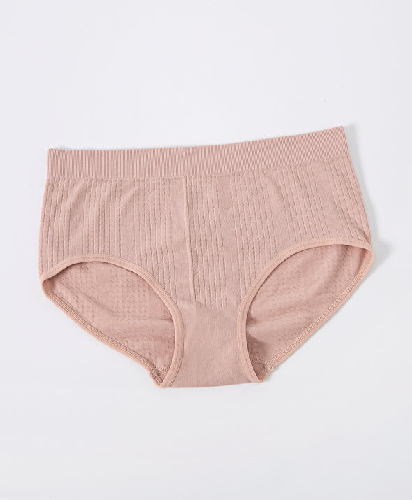Seamless Rib Jacquard Midi Panties 2pcs Set