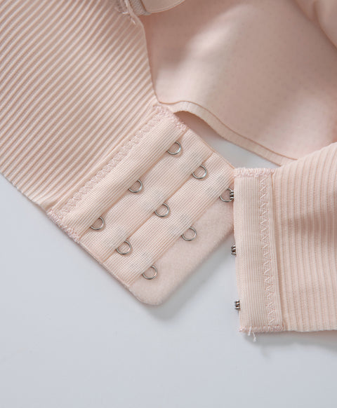 Chic Mode Ribbed Wireless Clean Cut Laminated Seamless Bralette with Back Hook