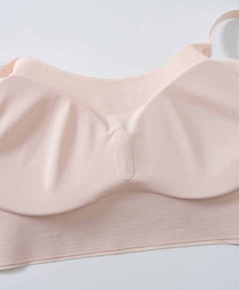 Chic Mode Ribbed Wireless Clean Cut Laminated Seamless Bralette with Back Hook