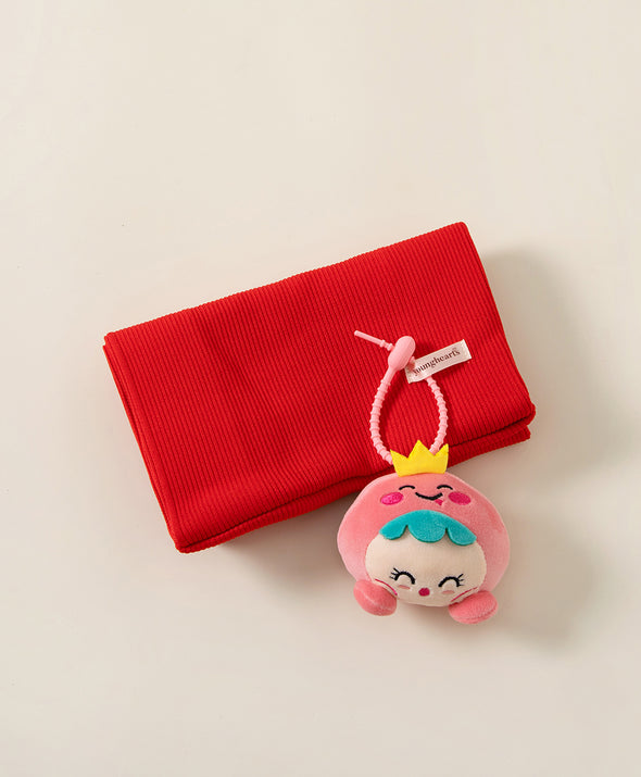 Snake Snack CNY Rib Knit Bag with Soft Toy Bag Charm