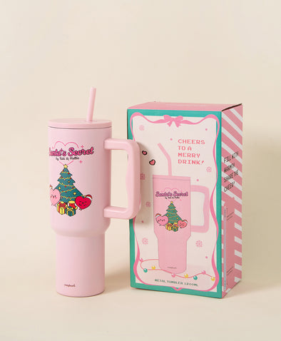 Santa's Secret Metal Tumbler with Straw