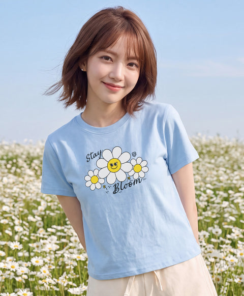 Stay Bloom Short Sleeves Relaxed Fit Tee
