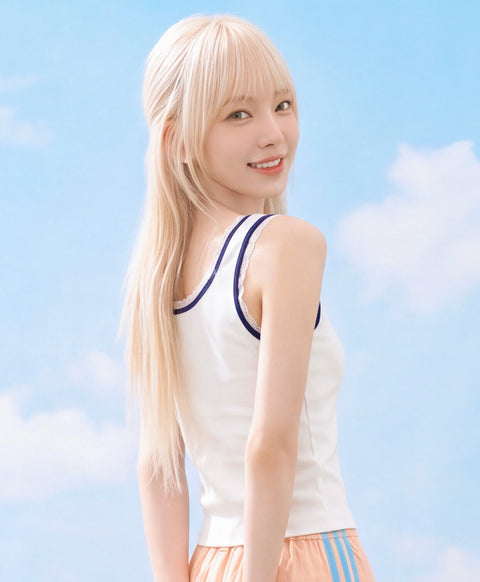 Stay Bloom Sleeveless Lace Trim Ribbed Vest