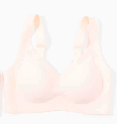 Marshmallow Kiss V-Neck Wireless Bra with Adjustable Straps