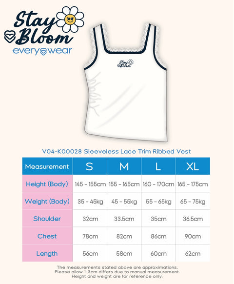 Stay Bloom Sleeveless Lace Trim Ribbed Vest