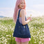 Stay Bloom Denim Smiley Tote Bag