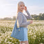Stay Bloom Denim Smiley Tote Bag