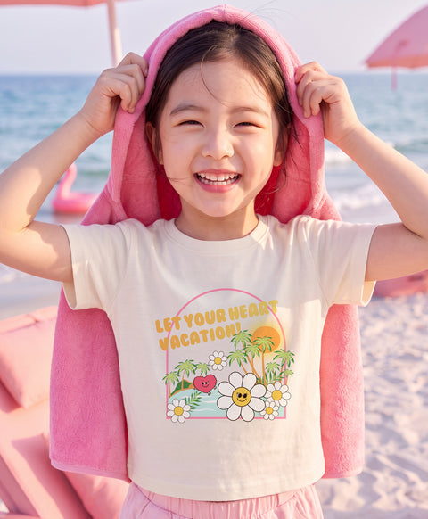 Junior Resort of Heart Short Sleeves Top & Shorts Sleep Set