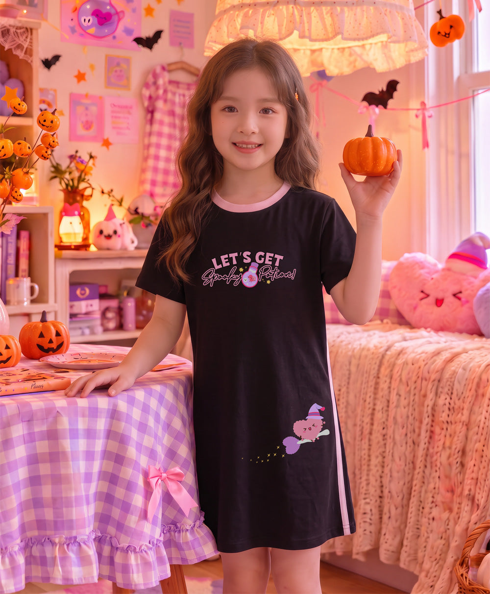 Junior Let's Get Spooky Potion Short Sleeves Sleep Dress