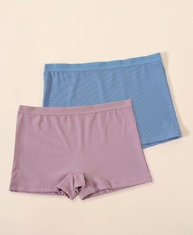 Comfort Microfiber Rib Boxshorts Panties 2pcs Set