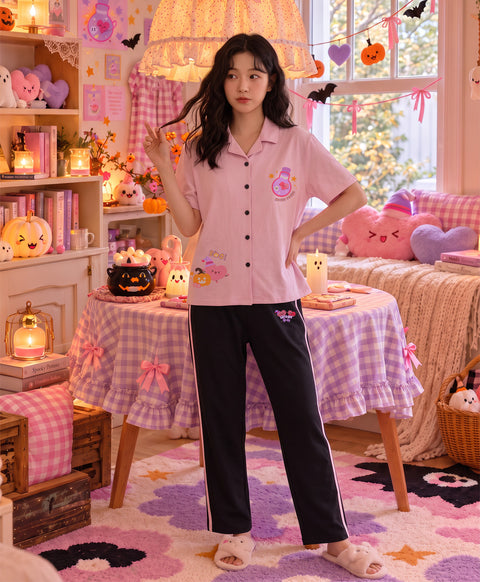 Let's Get Spooky Potion Short Sleeves PJ Top & Long Pants Set