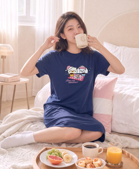 Morning Harmony Short Sleeves Sleep Dress