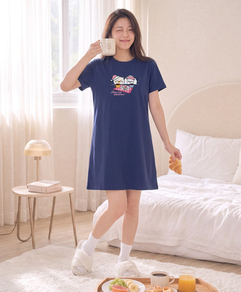 Morning Harmony Short Sleeves Sleep Dress