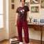 Little Muse Short Sleeves PJ Top & Long Pants Set - Where Hearts Meet Dreams Begin