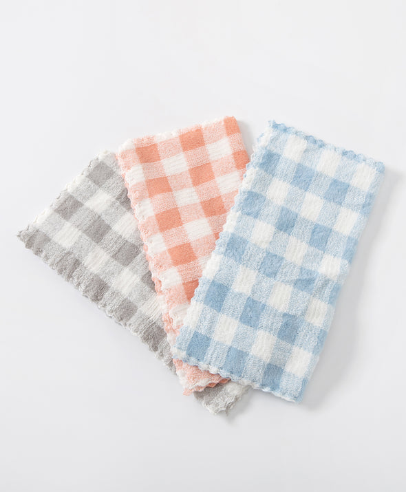 Checkered Pattern Microfiber 3pcs in 1pack Kitchen Towel