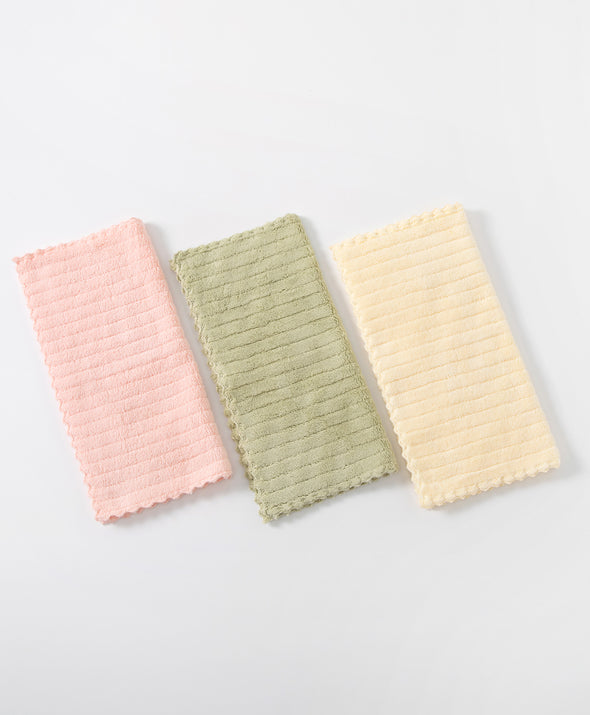 Ribbed Pattern Microfiber 3pcs in 1pack Kitchen Towel