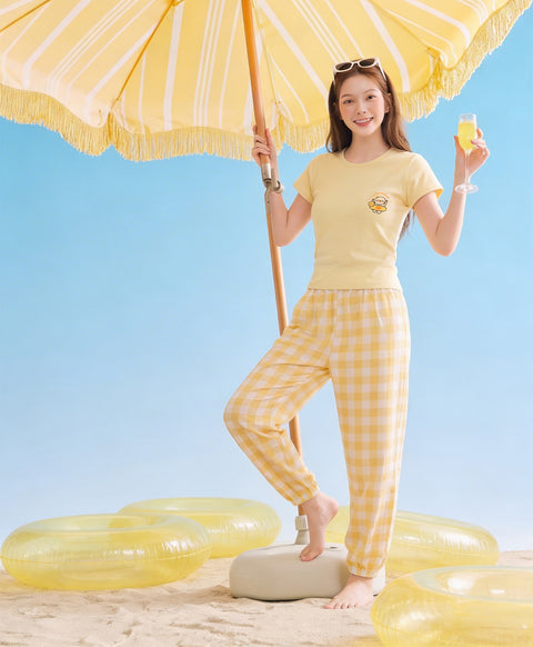 Pool Party Pals - Stay Floating Short Sleeves PJ Top & Long Pants Set