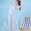 Pool Party Pals - Hop into Summer Short Sleeves PJ Top & Long Pants Set