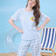 Pool Party Pals - Hop into Summer Short Sleeves PJ Top & Long Pants Set